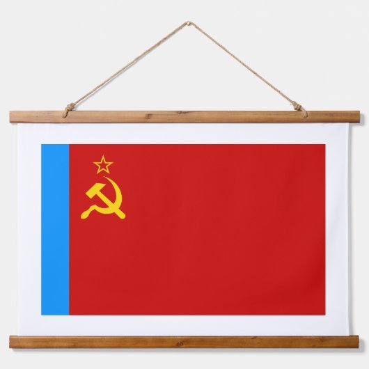 Soviet Russia Flag, USSR, CCCP, Communism, Lenin Wandteppich Mit Holzrahmen (Vorne)