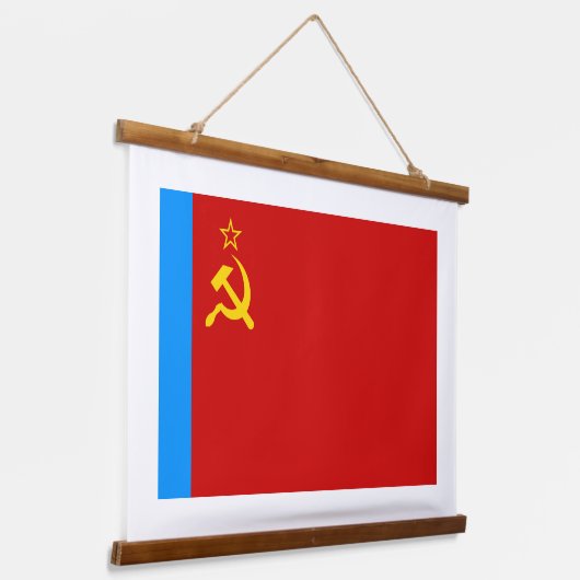 Soviet Russia Flag, USSR, CCCP, Communism, Lenin Wandteppich Mit Holzrahmen (Gewinkelt)