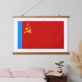 Soviet Russia Flag, USSR, CCCP, Communism, Lenin Wandteppich Mit Holzrahmen (Schlafzimmer)