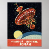 Soviet space station vintage poster (Vorne)