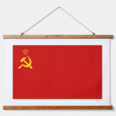 Soviet Union Flag, USSR, CCCP, Communism, Lenin Wandteppich Mit Holzrahmen (Vorne)