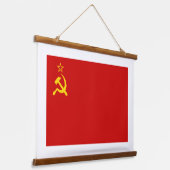 Soviet Union Flag, USSR, CCCP, Communism, Lenin Wandteppich Mit Holzrahmen (Gewinkelt)