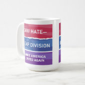 Sow Hate-Reap Division; Make America UNITED Again Kaffeetasse (Vorderseite Links)
