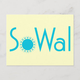 SoWal South Walton Landkreis mit Sun Postkarte