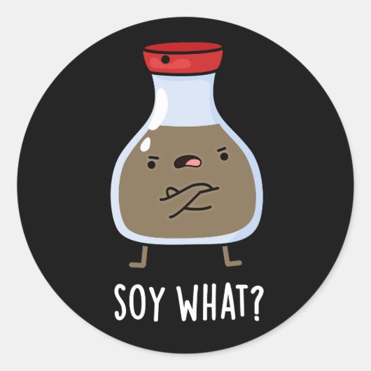 Sowas Funny Soy Sauce Pun Dark BG Runder Aufkleber (Vorderseite)