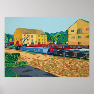 Sowerby Bridge Kanalbassin-Kunst Poster