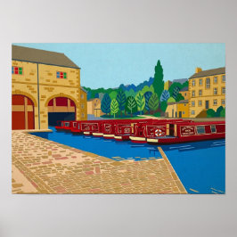 Sowerby Bridge Kanalbassin Matisse-Stil-Kunst Poster