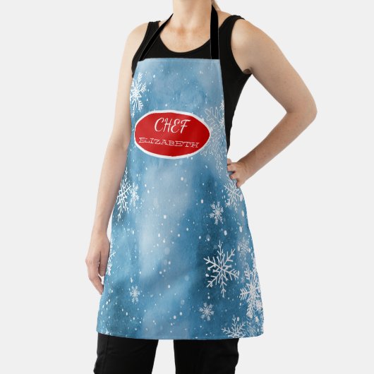 Sowflakes Blue Holiday Schürze (InSitu)