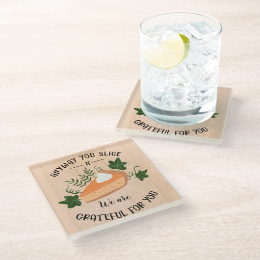 sowieso du es dir dankbar schneiden Erntedank Glasuntersetzer (Schrägansicht)