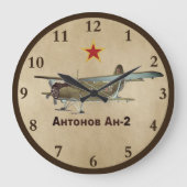 Sowjetanonov AN-2-Flugzeug Große Wanduhr (Vorderseite)