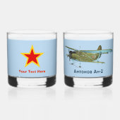 Sowjetisch Antonov An-2 Biplane Whiskyglas (Rückseite)