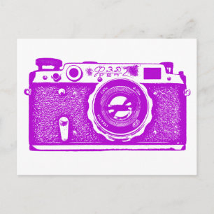 Sowjetisch-russische Kamera - Violett Postkarte