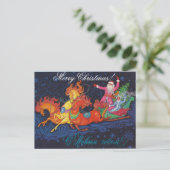 Sowjetische Begrüßung mit dem Weihnachtsmann und d Postkarte (Stehend Vorderseite)