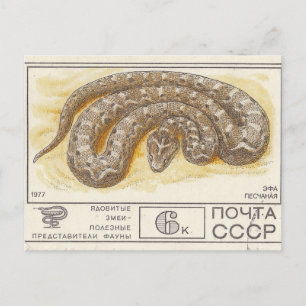 Sowjetische Briefmarke F-Loch Sand Postkarte