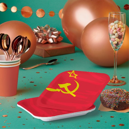 Sowjetische Flagge Pappteller