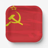 Sowjetische Flagge Pappteller (Vorderseite)