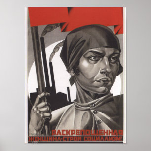 Sowjetische Propaganda für Gleichberechtigung der Poster
