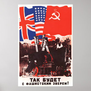 Sowjetische Propagandaposter Dies wird denen passi Poster