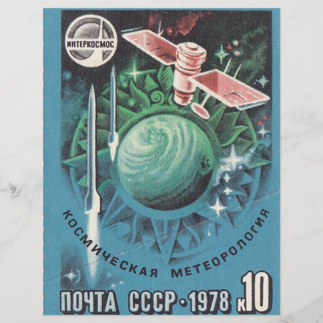 sowjetische Retropostage-Weltraummeteorologie (Vorderseite)