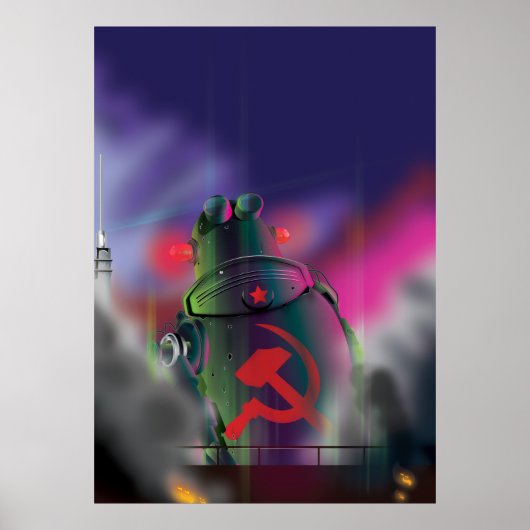 Sowjetische Science Fiction Robot Print. Poster (Vorne)