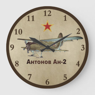 Sowjetisches Antonow AN-2 Flugzeug Große Wanduhr