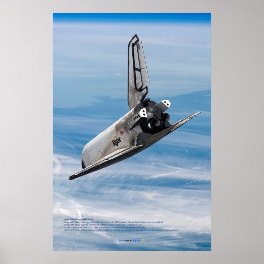 Sowjetisches Buran-Shuttle über dem Planeten Erde Poster (Vorne)