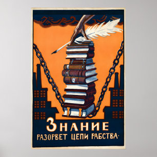 Sowjetisches Plakat der 1920er Jahre Wissen wird d