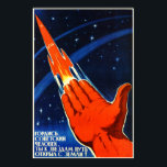 sowjetisches Propaganda-Poster Poster<br><div class="desc">Sowjetische Raumfahrt Propaganda Poster Sowjetman - seien Sie stolz,  Sie öffneten den Weg zu den Sternen von der Erde aus! Retro-Design aus dem Kalten Krieg</div>