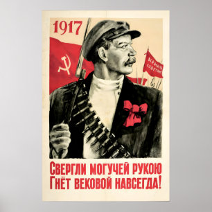 Sowjetisches Propagandaplakat Alle Macht den Poster