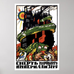Sowjetisches Propagandaplakat Tod des Internationa Poster