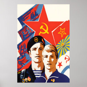 Sowjetisches Propagandaposter Armeeschule der Poster