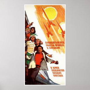 Sowjetisches Raum-Propaganda-Plakat Poster