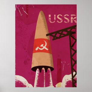 Sowjetisches Raumfahrtprogramm UdSSR Vintage Poste Poster