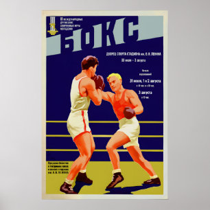 Sowjetisches Sportplakat Boxen International Poster