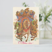 Sowjetkarte mit der Neujahrskavallerie (Stehend Vorderseite)