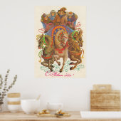 Sowjetkarte mit der Neujahrskavallerie Poster (Küche)