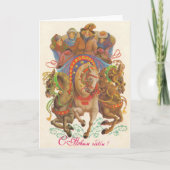 Sowjetkarte mit der Neujahrskavallerie Programm (Vorderseite)