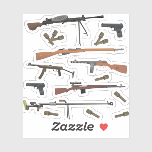 Sowjetunion 2 Waffen Aufkleber (Blatt)