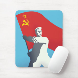 Sowjetunion Arbeiter Vintage-Kunst druck. Mousepad