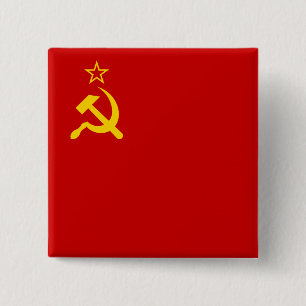 Sowjetunion Flagge Kommunistisch Sichel und Hammer Button