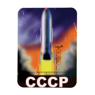 Sowjetunion Retro Weltraumraketen Poster Magnet