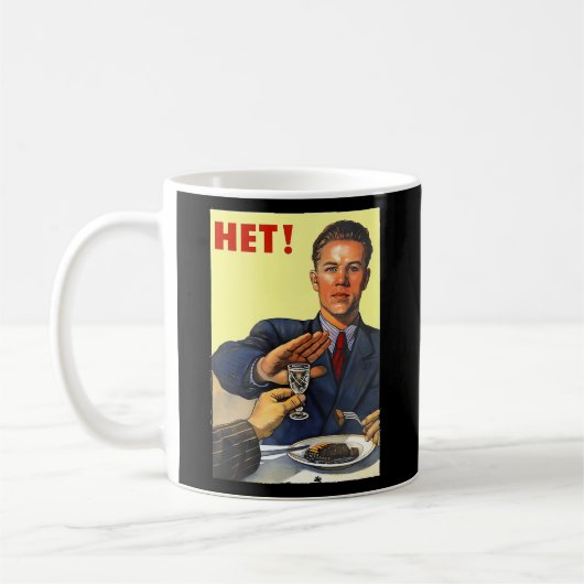 Sowjetunion - Russische Ussa-Propaganda ohne Alkoh Kaffeetasse (Links)