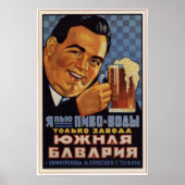 Sowjetunion Südbayern Bierwerbung 1928 Poster (Vorne)