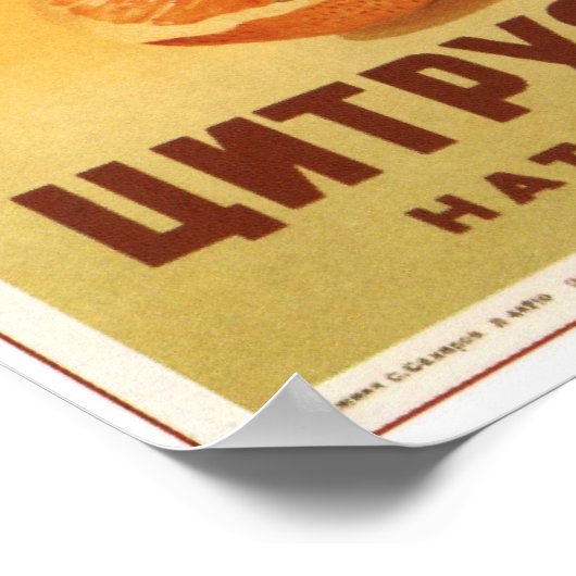 Sowjetunion - Werbung für Zitrusfrüchte 1951 Poster (Ecke)