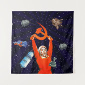 Sowjetwelle - sowjetische Weltraumkunst Wandteppich (Vorderseite)