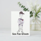 Sox Fan Groom Postkarte (Stehend Vorderseite)