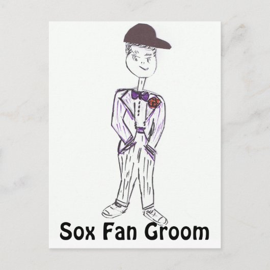Sox Fan Groom Postkarte (Vorderseite)