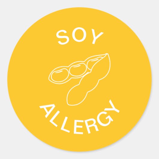 Soy Allergy Alert Runder Aufkleber (Vorderseite)