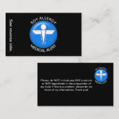 SOY Allergy Medical Alert Card Visitenkarte (Vorne/Hinten)