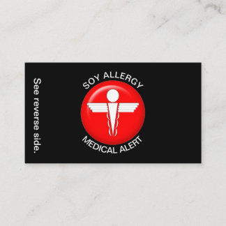 SOY Allergy Medical Alert Card Visitenkarte